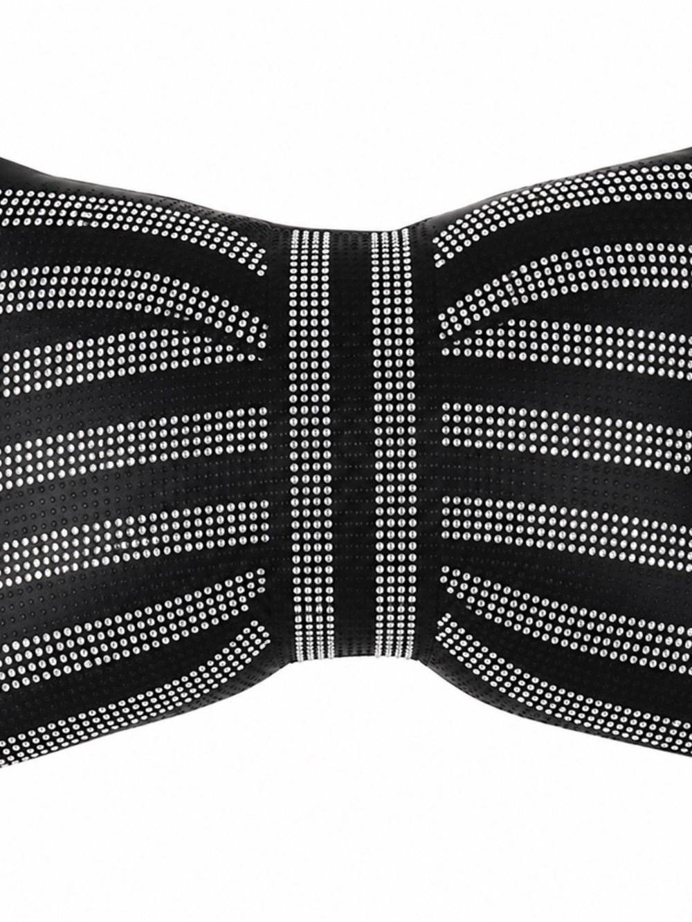 Black and White Rhinestone Bow Accent Car Neck Pillow